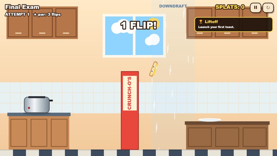 Toast flipping in the air
